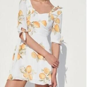 For Love & Lemons Size M Limonada Mini Dress Novelty Print